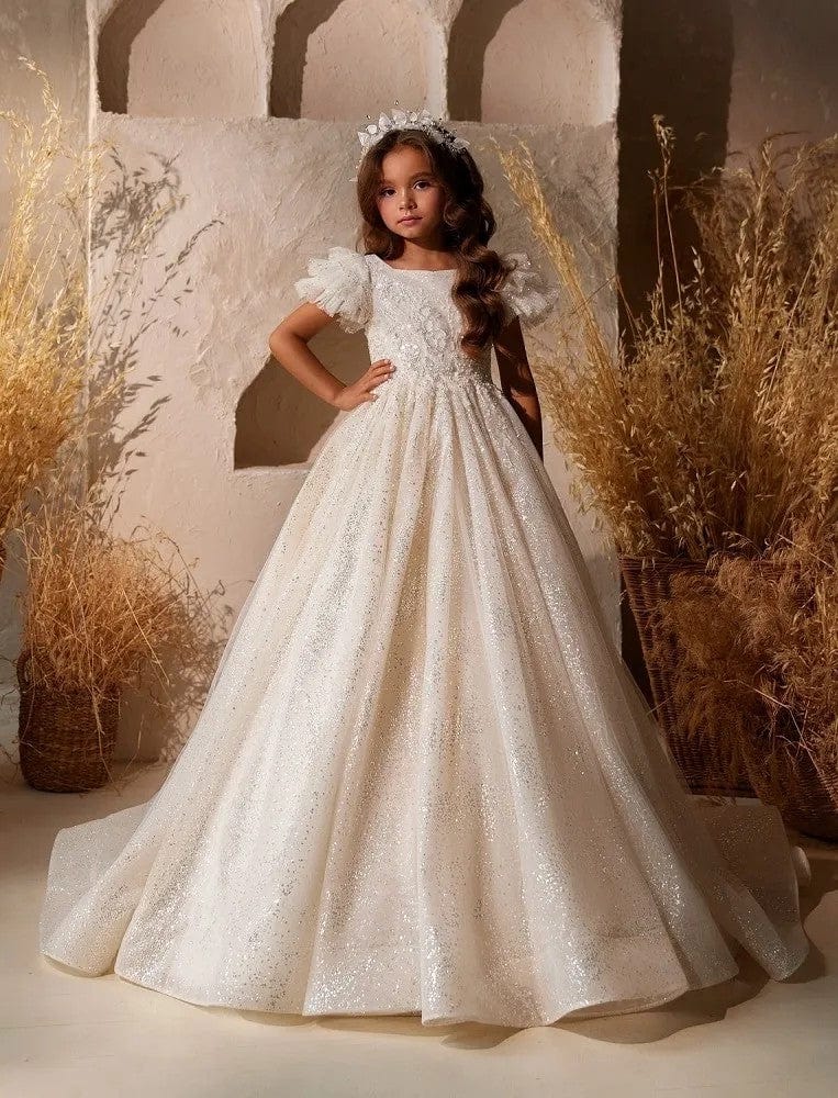 Sunnypetal Gorgeous Flower Girl Dresses Ivory Embellished Tulle Sparkl sunnypetal Sunnypetal Gorgeous Flower Girl Dresses Ivory Embellished Tulle Sparkl sunnypetal