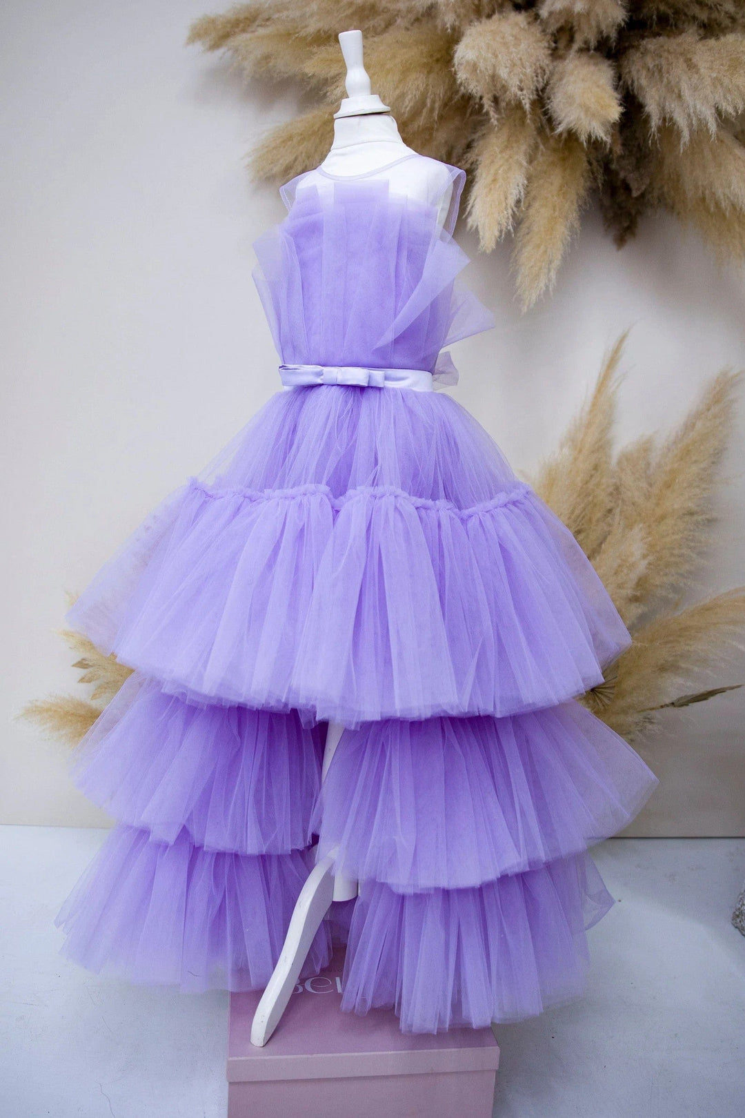 3m / Lilac Sunnypetal Blush Pink High Low Princess Pageant Toddler Girl Dress