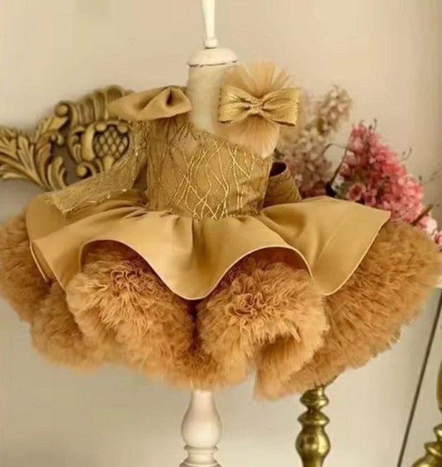 3m / Picture Color Sunnypetal Gorgeous One-Shoulder Bow Princess Tulle Flower Girl Dresses