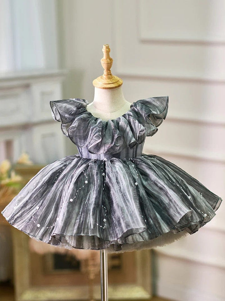 3m / Picture Color Sunnypetal Pearls Ruffles Knee-Length Toddler Birthday Dress