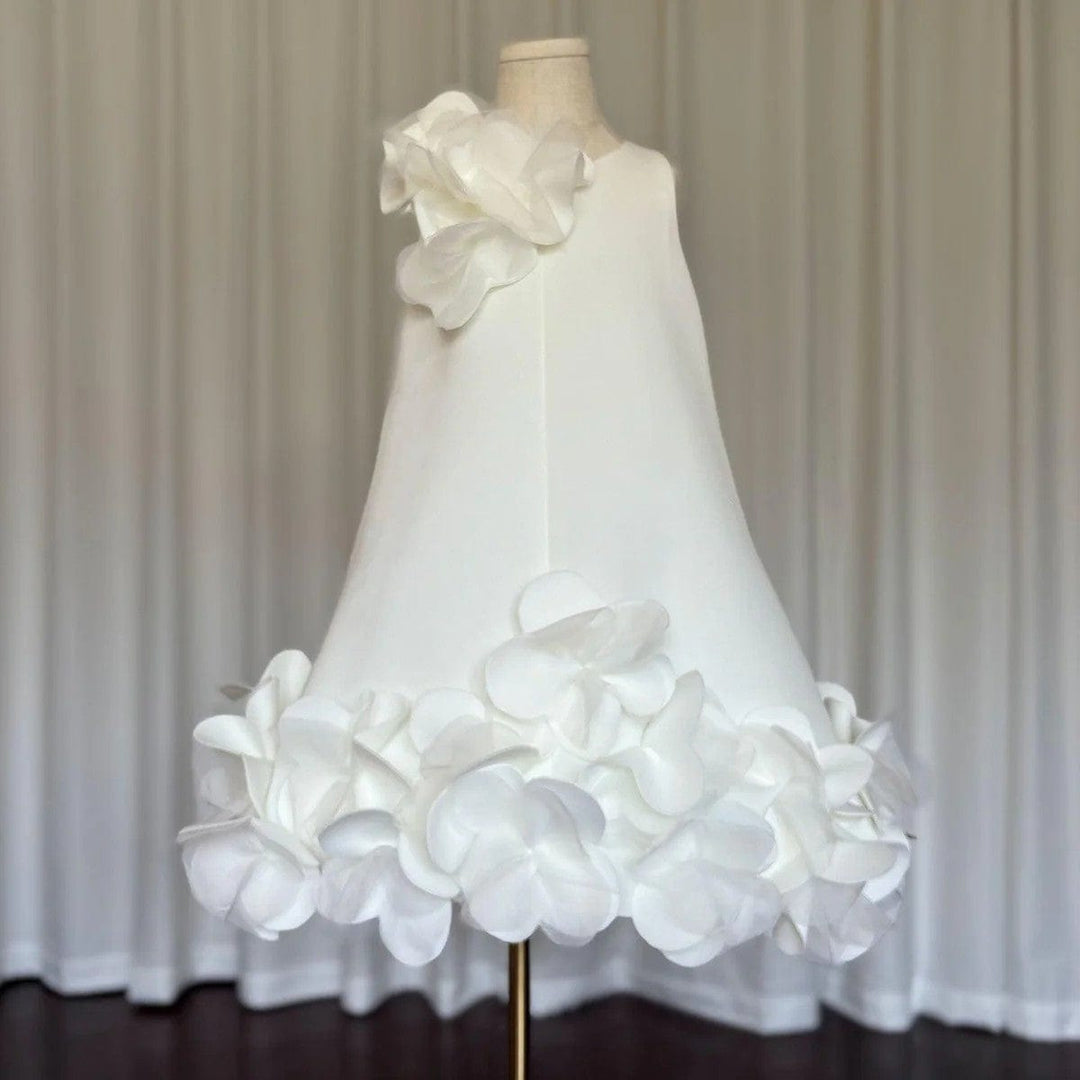 3m / White Sunnypetal Elegant Floral Flower Girl Dress for Wedding Birthday Holiday Party