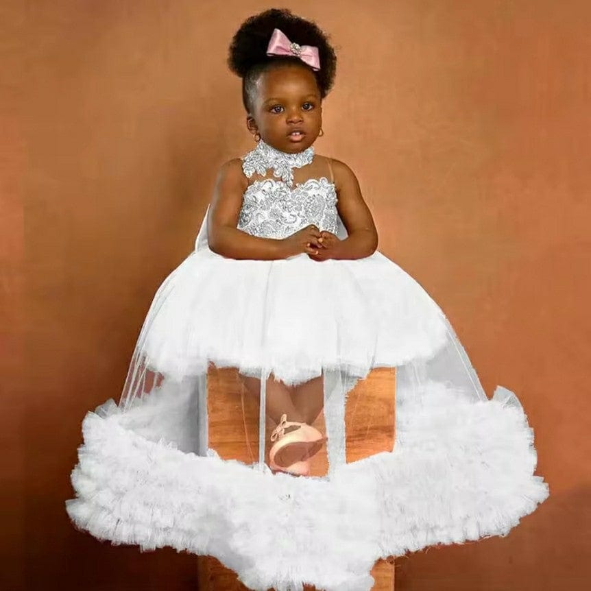 beaded birthday dress Sunnypetal Puffy Tulle Bow Wedding Party Sleeveless Ba – sunnypetal Balenciaga Tyvek Gown for 5 Years (120cm) 64 Valentine's Day Dresses Size:24 Months