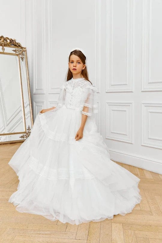 bohemian first communion dresses Boho Chic Communion Dress Pre-order Size 5T-6 / Ivory