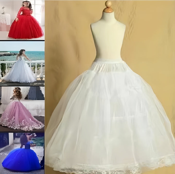 55cm Sunnypetal Kids Petticoats For Flower Girls Dresses Little Crinoline 3 Hoop Skirt