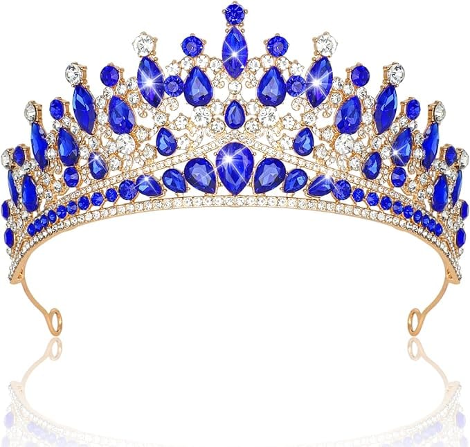 Blue Sunnypetal Girls Princess Crown and Tiara for Birthday Party Pageant Prom