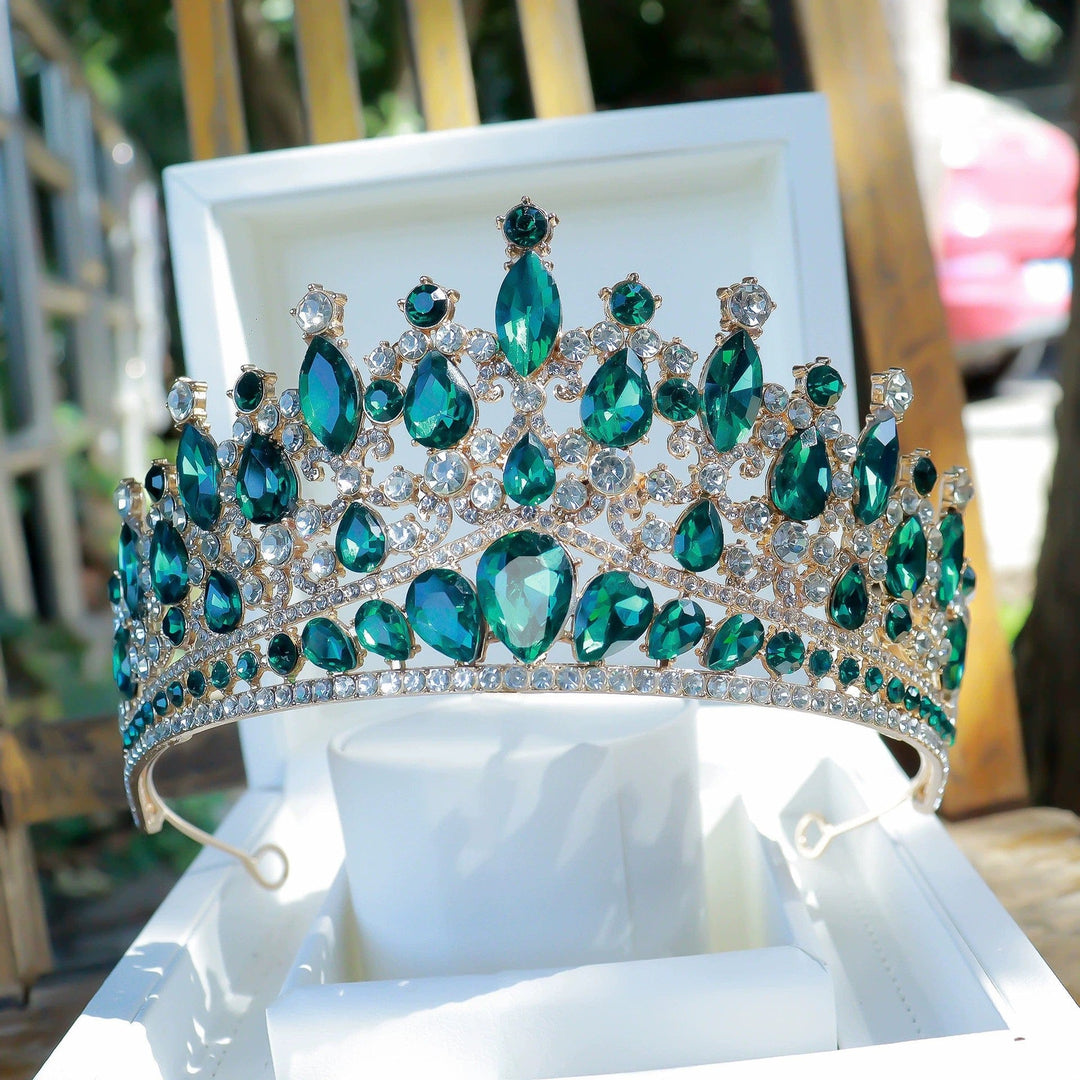 Green Sunnypetal Girls Princess Crown and Tiara for Birthday Party Pageant Prom