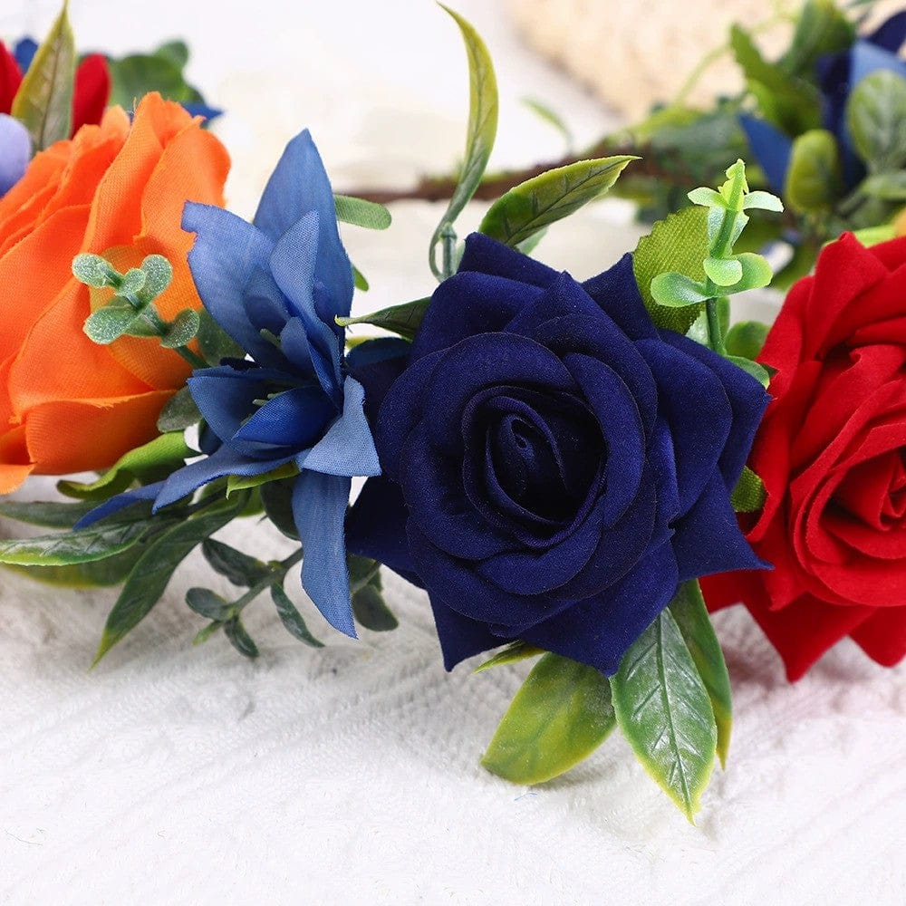Picture Color Sunnypetal Girls Rose Flower Adjustable Wreath Headdress Hair Accessories
