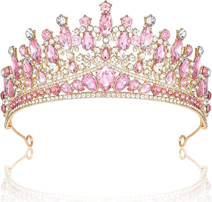 Pink Sunnypetal Girls Princess Crown and Tiara for Birthday Party Pageant Prom