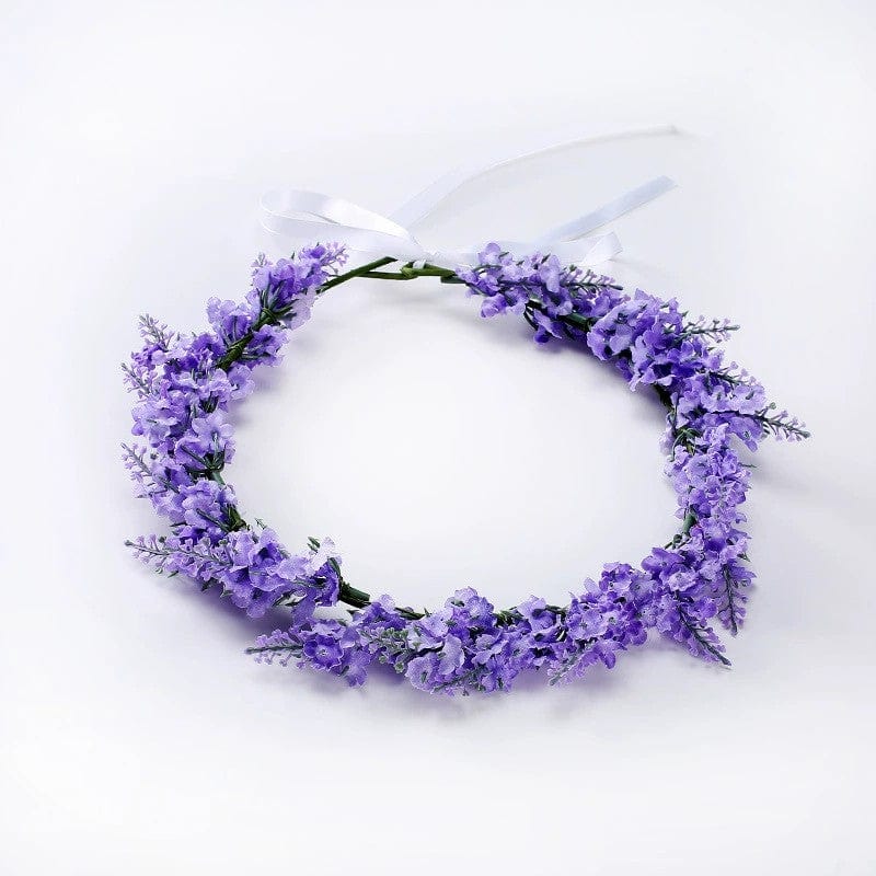 Purple Sunnypetal Purple Lavender Wreath Girl's Hair Hoop Birthday Party Festival Photos