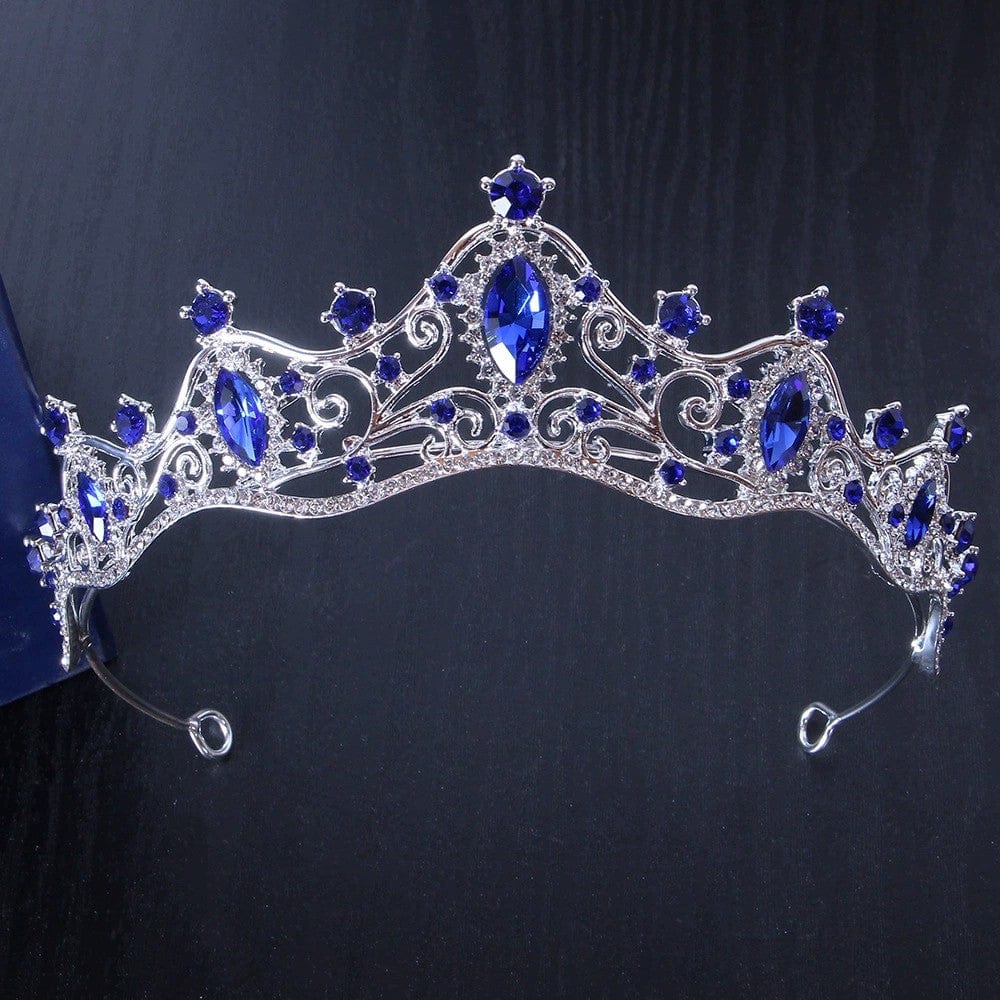 Silver-Blue Sunnypetal Girls Headband Tiaras Crown Wedding Prom Pageant Headdress