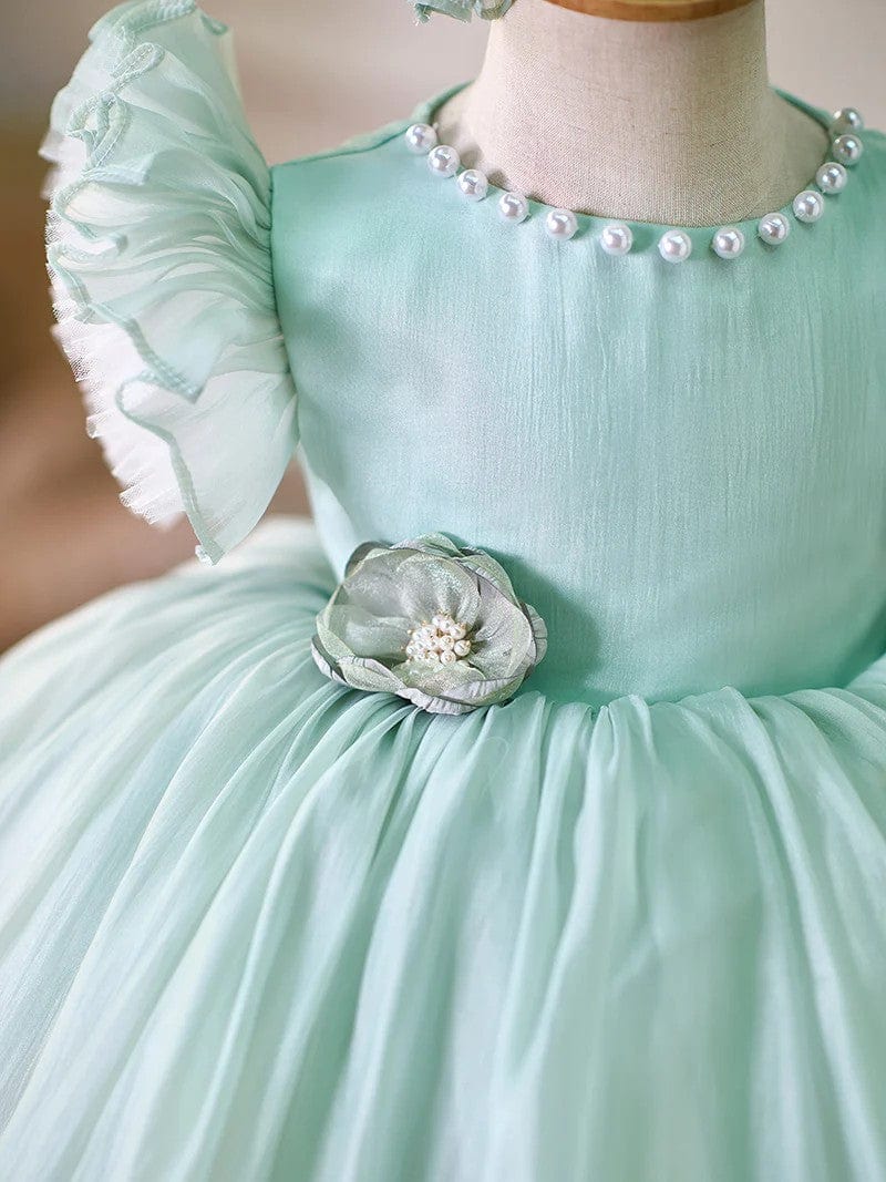 Sunnypetal Adorable Puff Sleeves Knee-Length Baby Toddler Girl Dresses