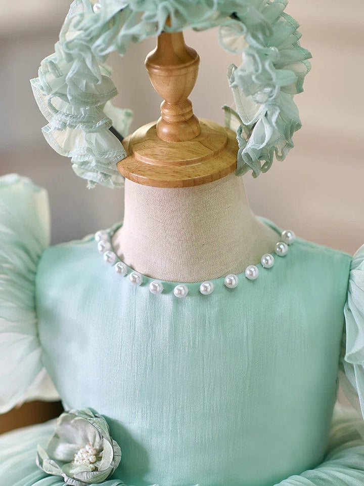 Sunnypetal Adorable Puff Sleeves Knee-Length Baby Toddler Girl Dresses