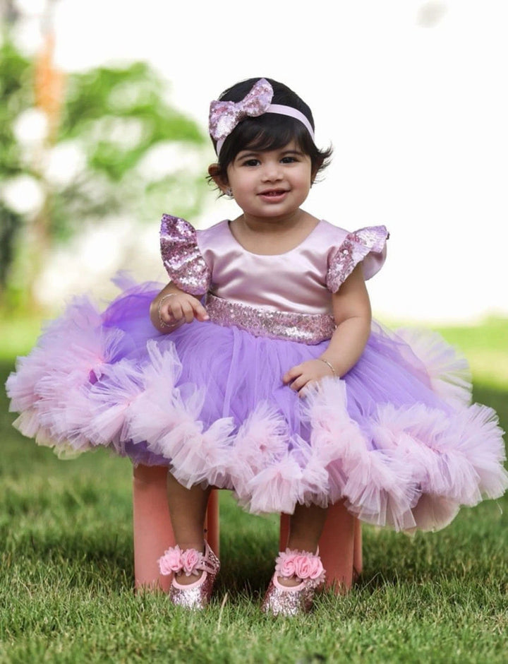 Sunnypetal Baby Toddler Girl Pageant Dress 1st Birthday Prom Gown with Detachable Train
