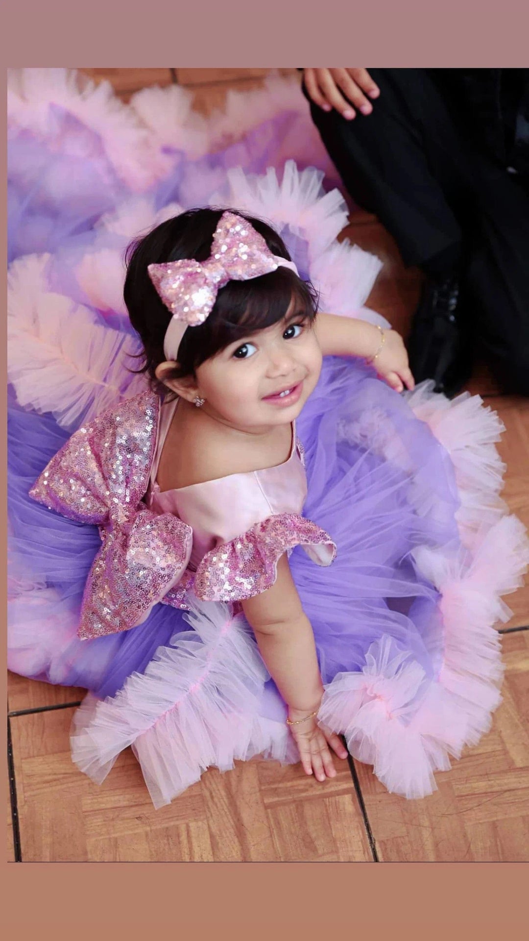 Sunnypetal Baby Toddler Girl Pageant Dress 1st Birthday Prom Gown with Detachable Train