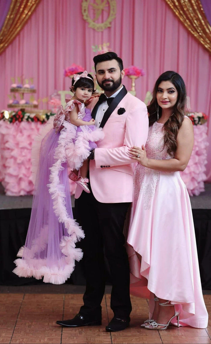 Sunnypetal Baby Toddler Girl Pageant Dress 1st Birthday Prom Gown with Detachable Train