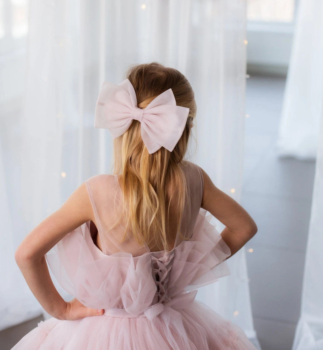 Sunnypetal Blush Pink High Low Princess Pageant Toddler Girl Dress