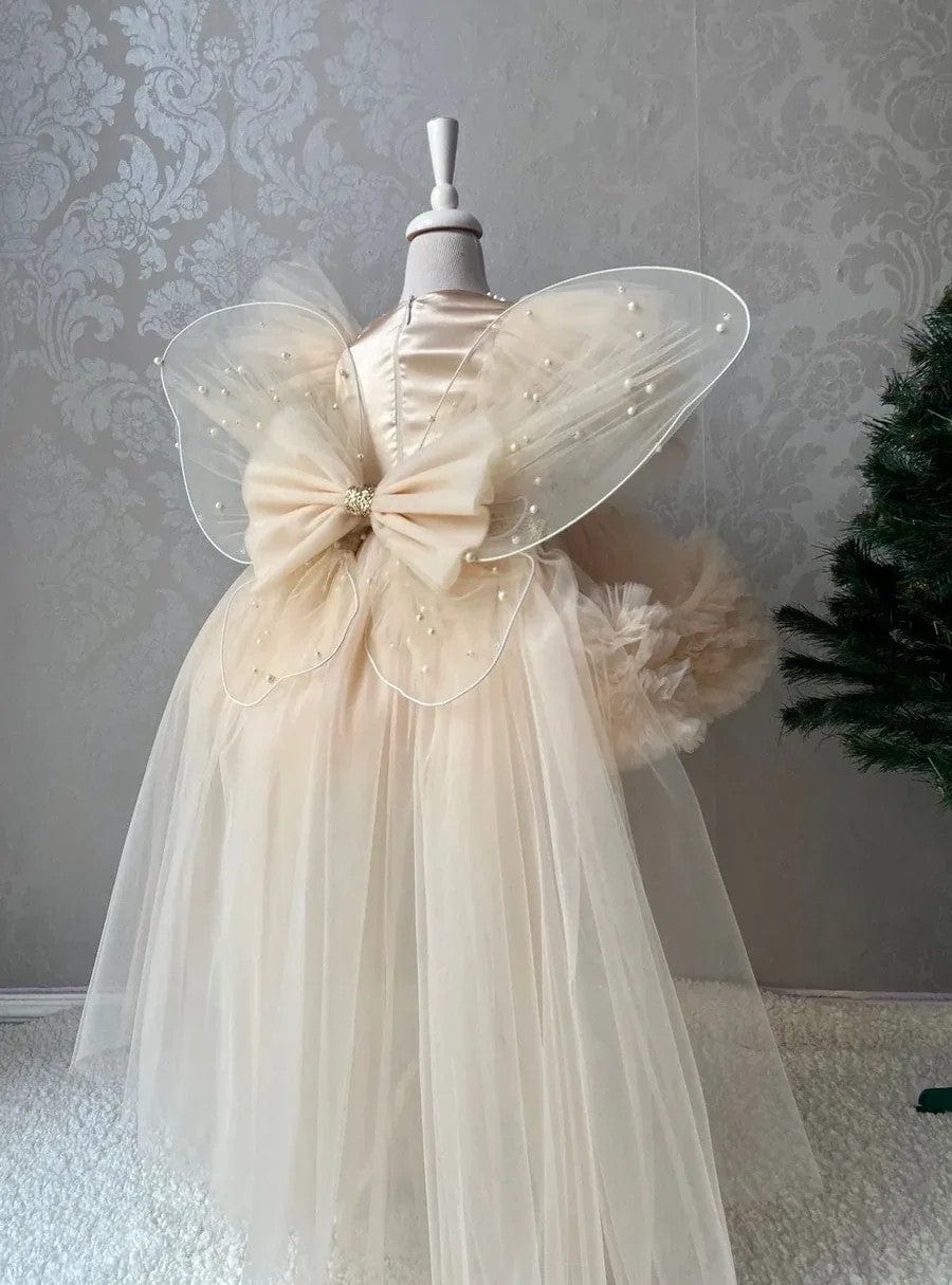 champagne dress toddler Champagne Velvet and Tulle Flower Girl Dress, Boho Flower Girl Dress, Toddler Flower Girl Dress, Velvet Girls Dress, Christmas Holiday Dress