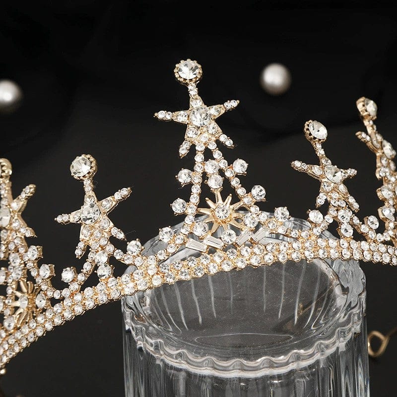 Sunnypetal Crown Girl's Headdress Baroque Tiaras Crown Children's Hair Accessories