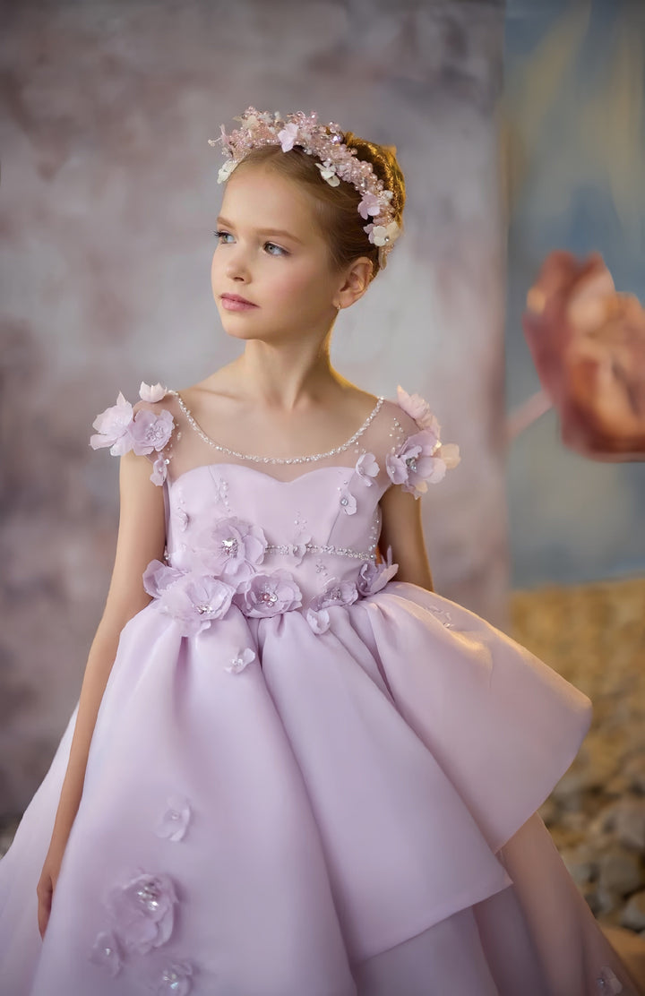 Sunnypetal Enchanted Blossom Layered Tulle Princess Gown