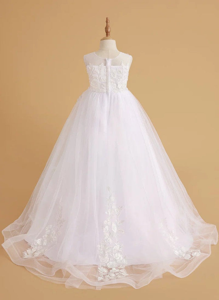 Sunnypetal Exquisite Lace Appliques Butterfly Long Tulle Ball Gown Princess Pageant Dress