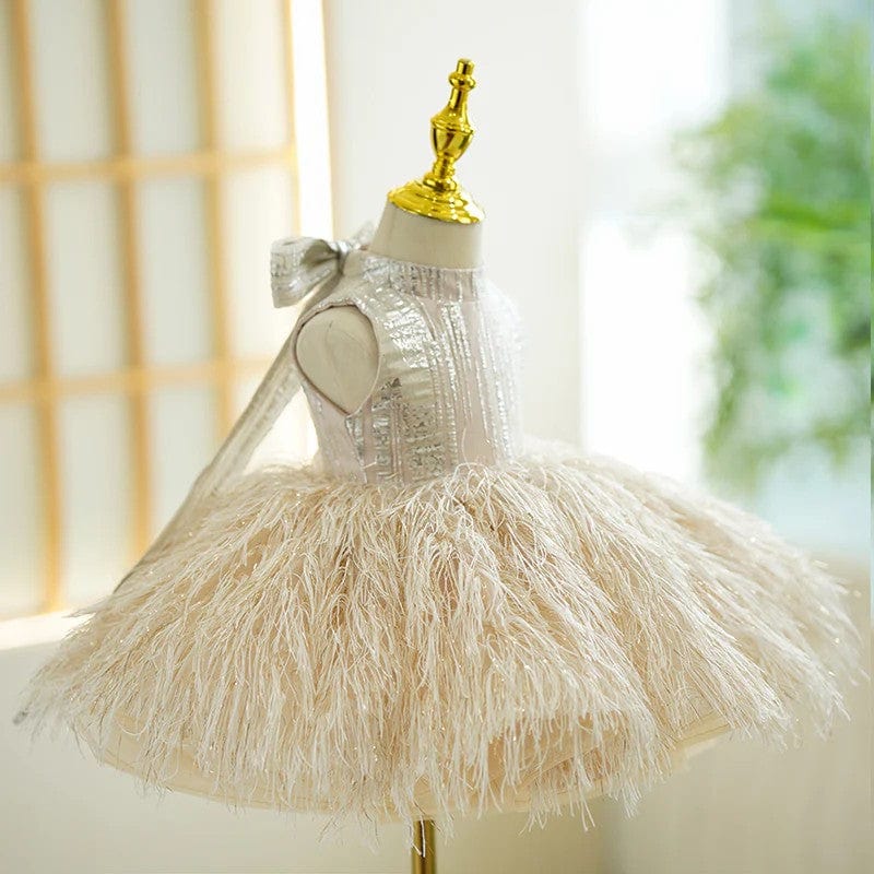 Sunnypetal Exquisite Sleeveless Tassel Sequins Pageant Birthday Princess Flower Girl Dresses