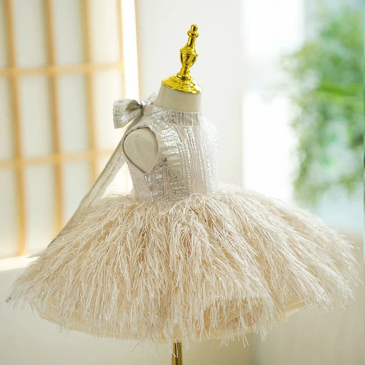 Sunnypetal Exquisite Sleeveless Tassel Sequins Pageant Birthday Princess Flower Girl Dresses