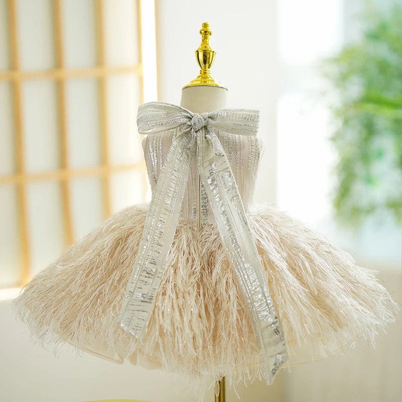 Sunnypetal Exquisite Sleeveless Tassel Sequins Pageant Birthday Princess Flower Girl Dresses