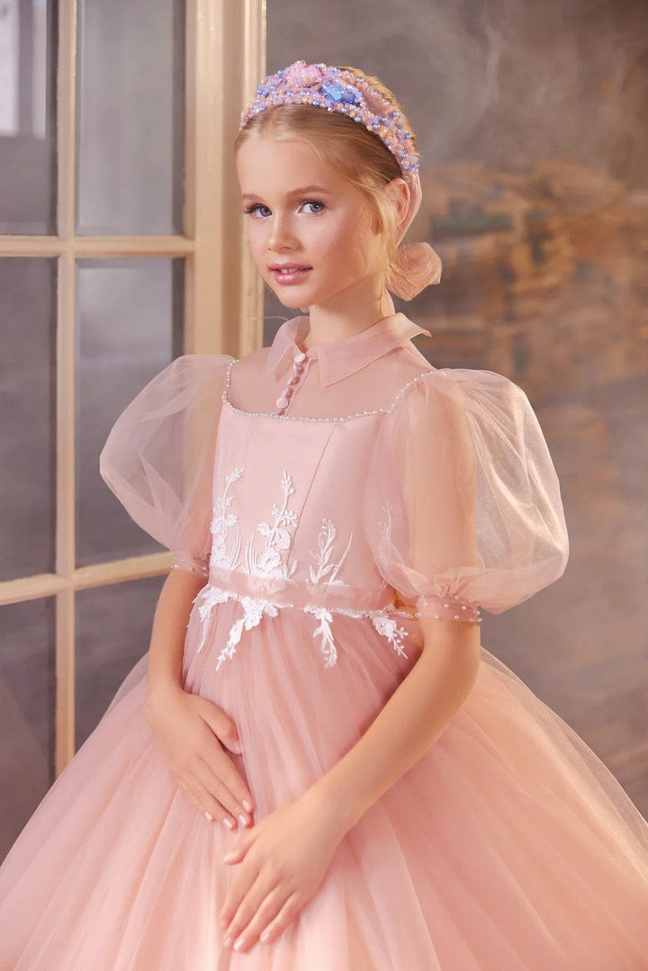 Sunnypetal Fairytale Floral Tulle Ball Gown for Flower Girls & Special Occasions