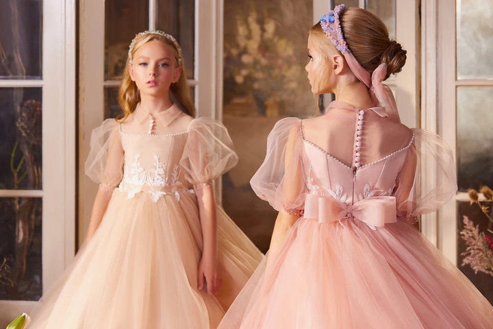 Sunnypetal Fairytale Floral Tulle Ball Gown for Flower Girls & Special Occasions