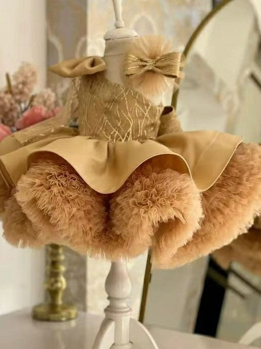 Sunnypetal Gorgeous One-Shoulder Bow Princess Tulle Flower Girl Dresses