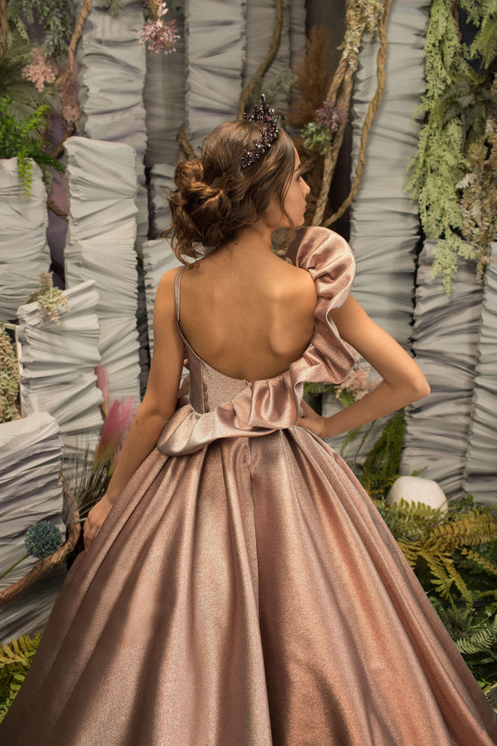 Sunnypetal Luxurious Satin Flower Girl Dresses Formal Dinners Prom Pageant Ball Gown