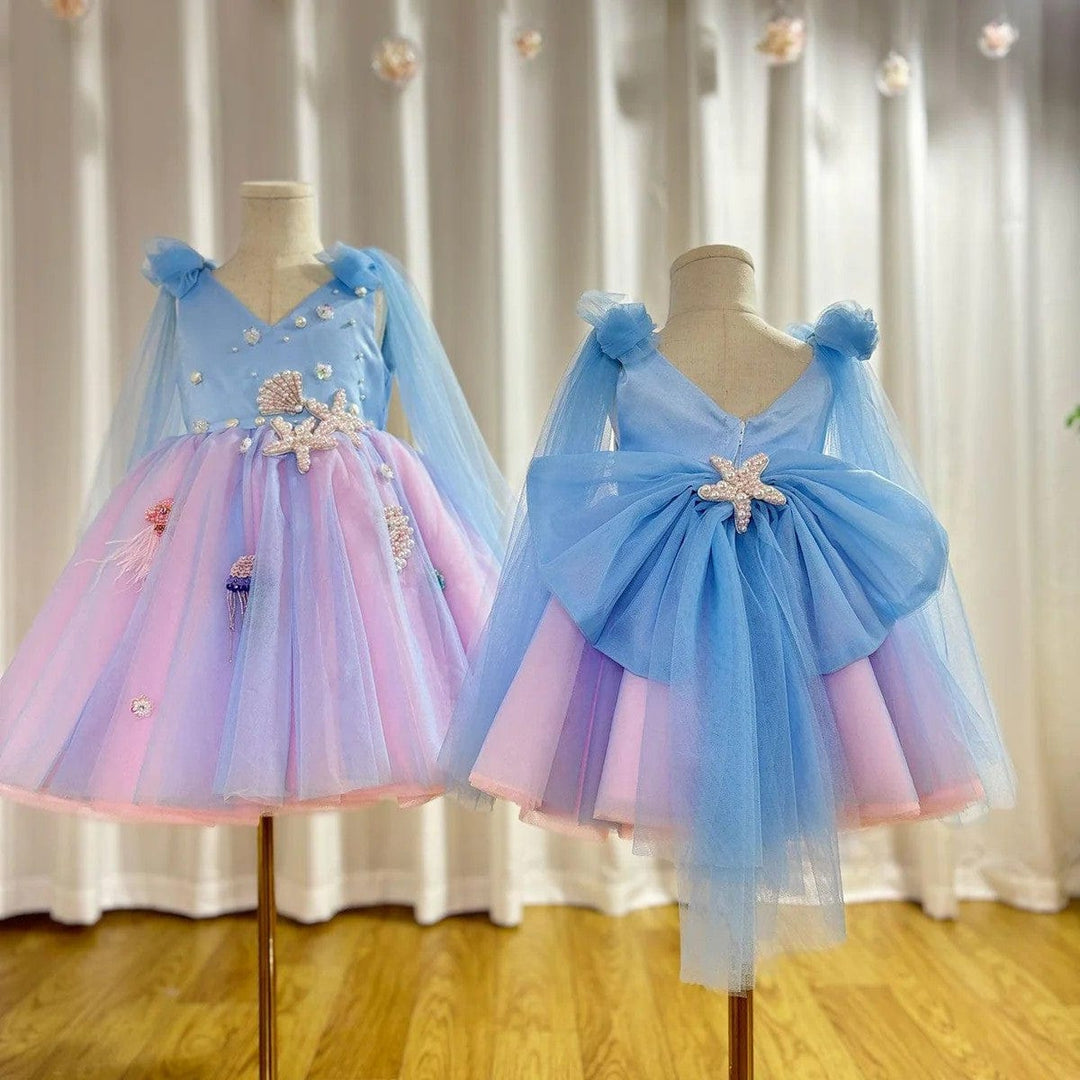 Sunnypetal Ocean Dreams Mermaid Princess Flower Girl Dress