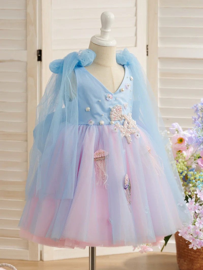 Sunnypetal Ocean Dreams Mermaid Princess Flower Girl Dress