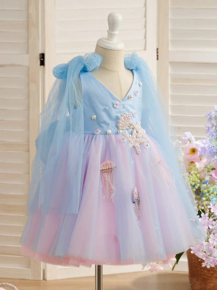 Sunnypetal Ocean Dreams Mermaid Princess Flower Girl Dress