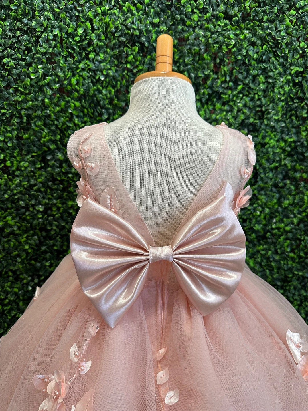 Sunnypetal Pink Sleeveless 3D Floral Princess Flower Girl Dresses for Wedding Birthday