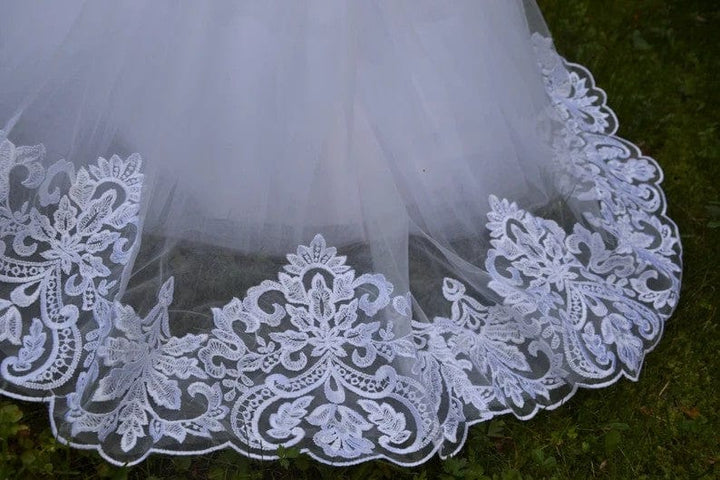 Sunnypetal White Baby Girl Baptism Dress Lace Christening Dress