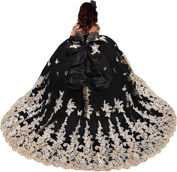 18m / Black Sunnypetal Royal Blue Embroidered Ball Gown Flower Girl Pageant Dress with Bow