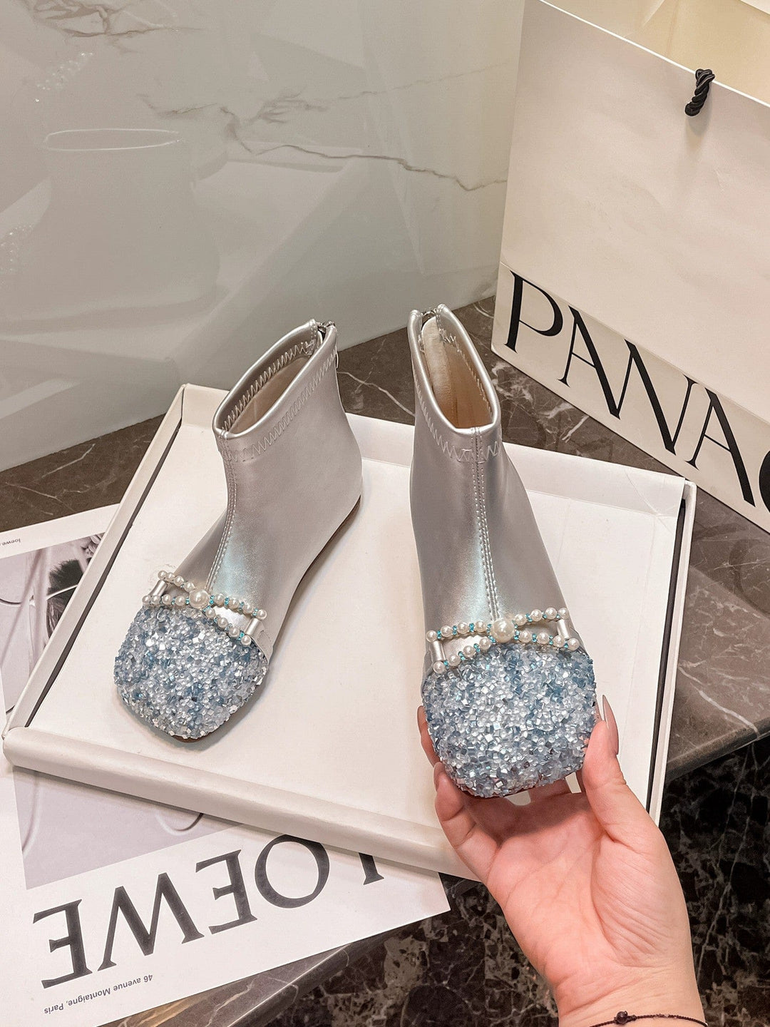 23（Lnner length 15cm） / Silver（Fleece lining） Sunnypetal Toddler Little Girls Flower Dress Elsa Princess Soft-Soled Crystal Boots for Girls