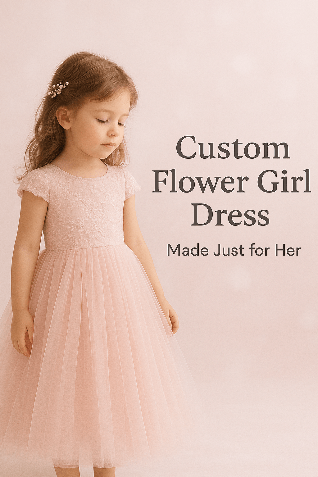3m / Customize Image Color Sunnypetal Custom Flower Girl Dress — Made Just for You