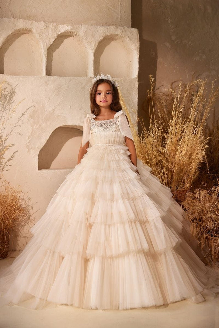 3m / Picture Color Sunnypetal Enchanted Fairy-Tale Princess Flower Girl Dress for Special Occasions