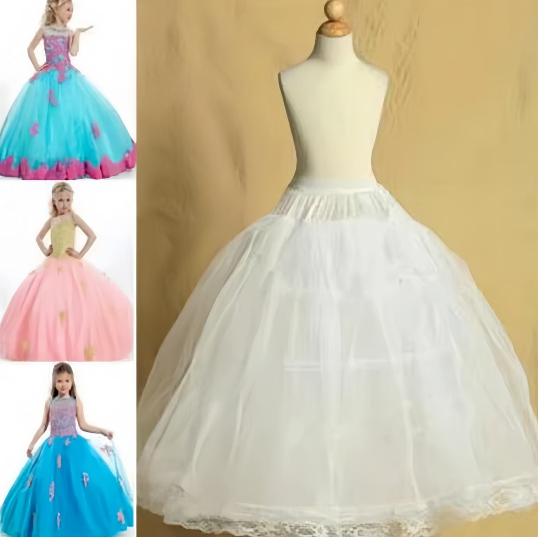 75cm Sunnypetal Kids Petticoats For Flower Girls Dresses Little Crinoline 3 Hoop Skirt