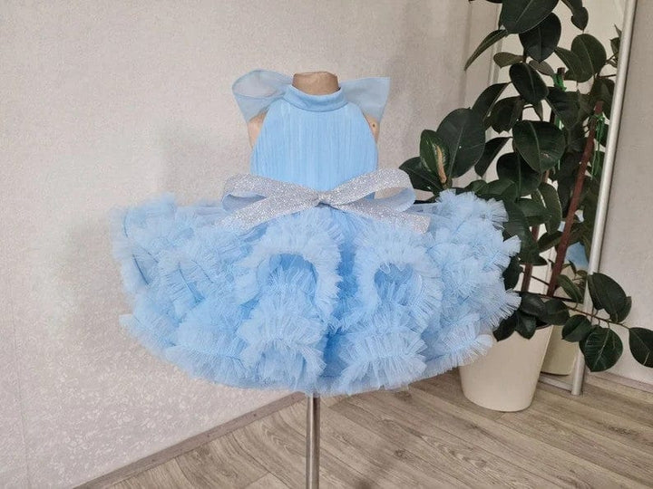 9m / Blue Sunnypetal Pink Tulle Flower Girl Dresses Sequin Wedding Birthday Party Gown