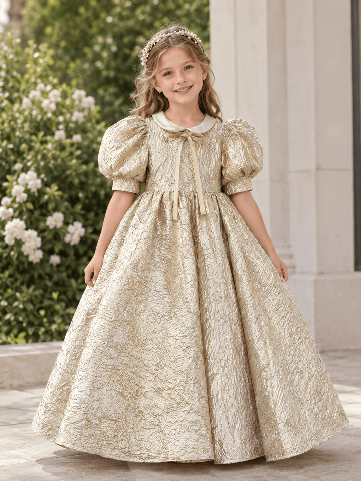 Champagne Gold / 3m Sunnypetal Luxury Champagne Gold Flower Girl Dress for Weddings, Birthdays and Special Occasions