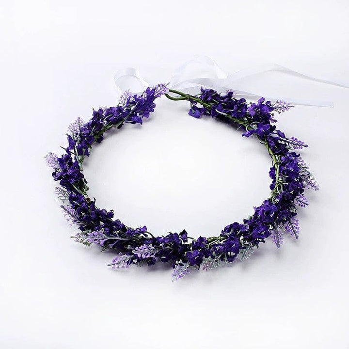Dark Purple Sunnypetal Purple Lavender Wreath Girl's Hair Hoop Birthday Party Festival Photos