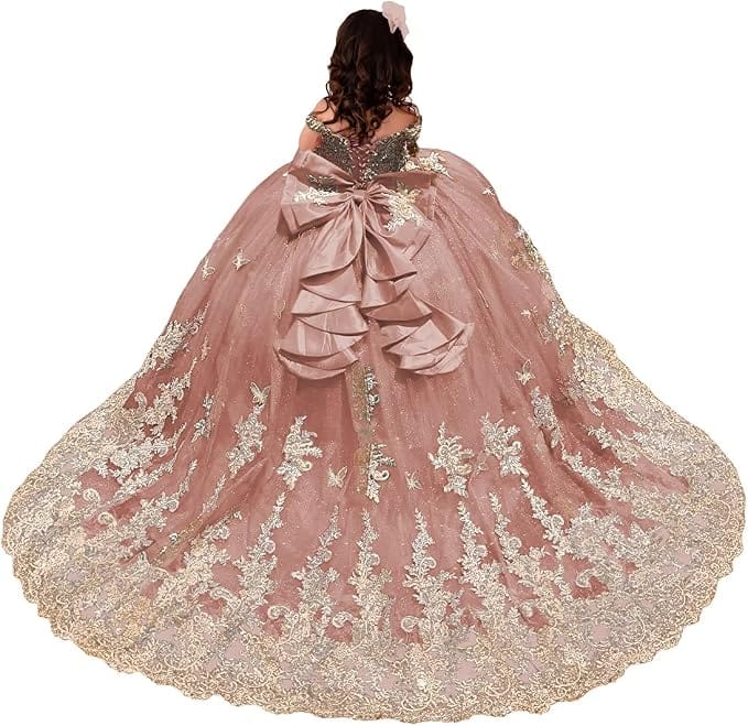 Dusty Rose / 18m Sunnypetal Royal Blue Embroidered Ball Gown Flower Girl Pageant Dress with Bow