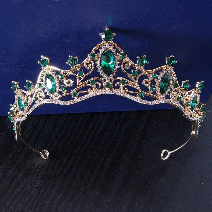 Gold-Green Sunnypetal Girls Headband Tiaras Crown Wedding Prom Pageant Headdress