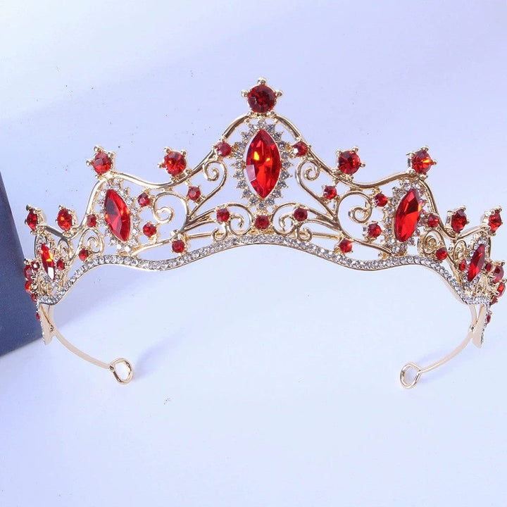Gold-Red Sunnypetal Girls Headband Tiaras Crown Wedding Prom Pageant Headdress