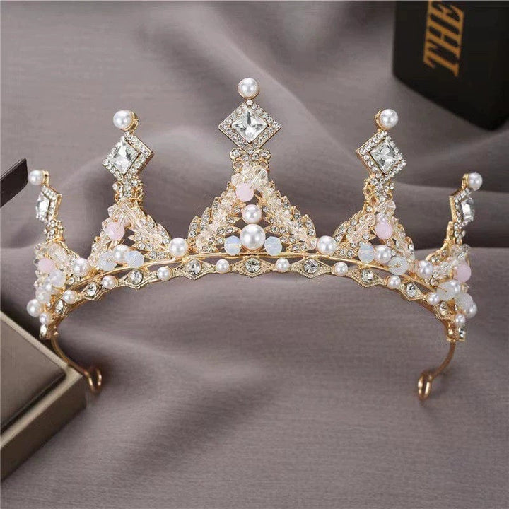 Gold Sunnypetal Children's Crown Tiara Princess Girl Crown Crystal Pink Frozen Hair Accessories