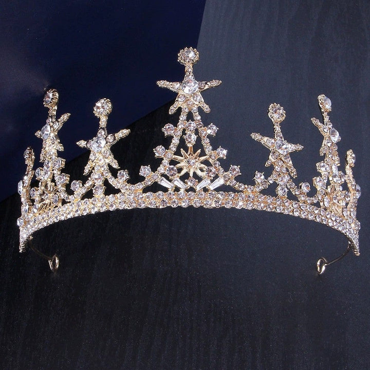 Gold Sunnypetal Crown Girl's Headdress Baroque Tiaras Crown Children's Hair Accessories