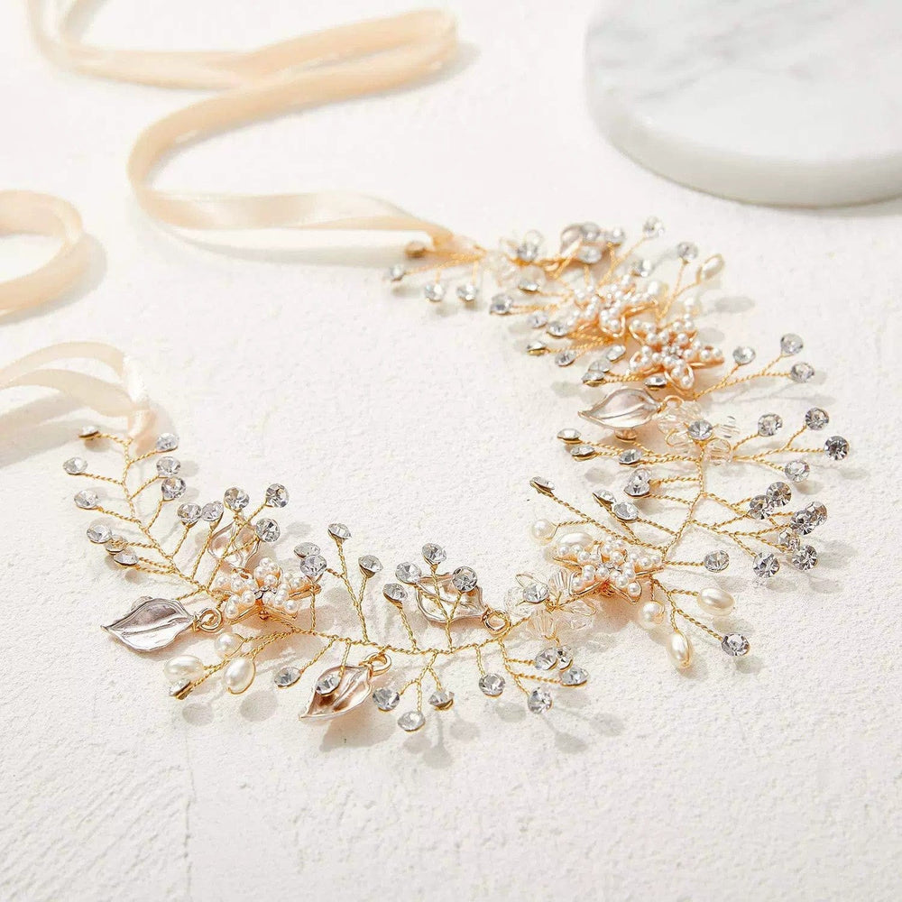Gold Sunnypetal Flower Girl Headpiece Wedding Birthday First Communion Headband for Girls
